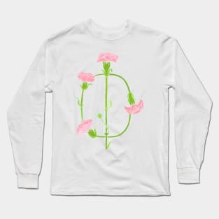 Watercolor Carnation Phi Symbol Long Sleeve T-Shirt